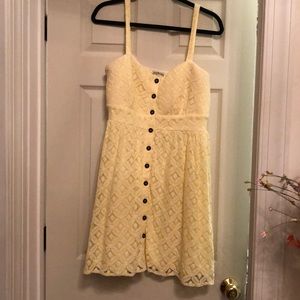 Yellow lace flower graduation dress